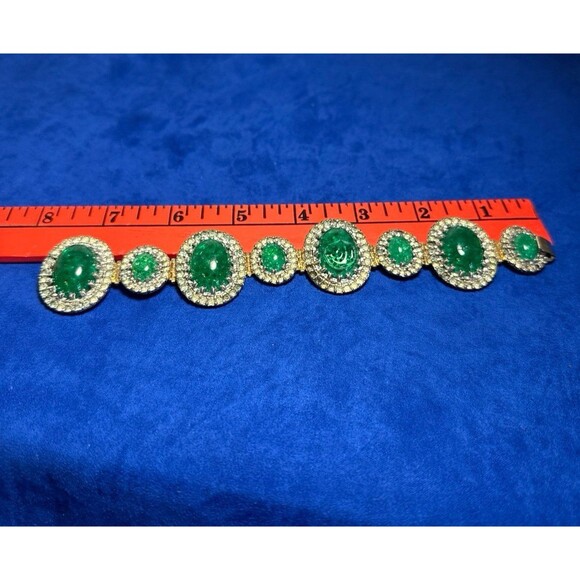 Rare Nettie Rosenstein vtg. Crackled cabochon bracelet - Picture 8 of 10